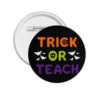 Épingles à boutons rétro Halloween pour truc ou enseigner, Badge rond amusant pour professeur d'halloween, épingles de décoration d'halloween pour vêtements, sac, accessoires de chapeau