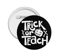 Épingles à boutons rétro Halloween pour truc ou enseigner, Badge rond amusant pour professeur d'halloween, épingles de décoration d'halloween pour vêtements, sac, accessoires de chapeau