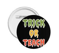Épingles à boutons rétro Halloween pour truc ou enseigner, Badge rond amusant pour professeur d'halloween, épingles de décoration d'halloween pour vêtements, sac, accessoires de chapeau