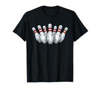 Épingles à Bowling effrayées, équipe de Bowling de Dessin animé Funny Sport Bowler T-Shirt Graphique avec Valeur