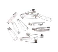 Épingles à broche, Base De Broche Avec Trous, Clips 15-35mm, Accessoires Vierges for La Fabrication Bijoux, Bricolage, 50 Pièces(Silver Color,30mm)