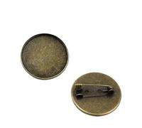 Épingles à broche en métal avec trous, Broche en fer, fermoir arrière, Base vierge, 12-30mm, Bronze, 20 pièces(25mm)