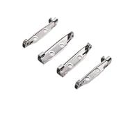 Épingles à broche en métal avec trous, Broches en acier inoxydable 316, 20 pièces, Base de broche, porte-Badge barre arrière, fabrication bijoux 15-45mm(Simple style-19mm)
