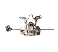 Épingles à cheveux chinoises, Bandeau à épingles à cheveux Hanfu Jupe à tête de cheval Costume ancien Couvre-chef de style ancien, jaune