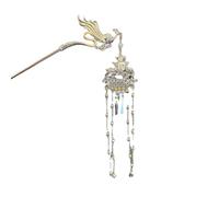 Épingles à cheveux chinoises, Coiffe Hanfu en épingle à cheveux à pompon en forme de phénix de style palais chinois