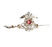 Épingles à cheveux chinoises, Couronne de cheveux épingle à cheveux Hanfu jupe de visage de cheval costume ancien couvre-chef de style ancien, jaune