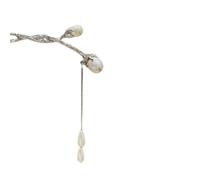 Épingles à cheveux chinoises, Épingle à cheveux en métal avec pompon en perles et couvre-chef de style ancien, accessoires for cheveux chinois Hanfu, blanc