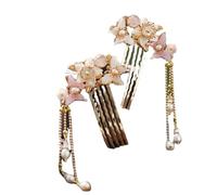 Épingles à cheveux chinoises, Épingle à cheveux Hanfu Pompon Décoration Papillon Peigne à cheveux Pompon Accessoires