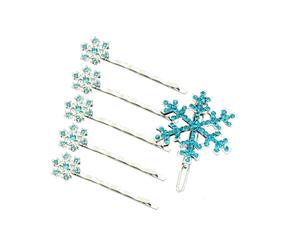 Épingles à Cheveux de Mariée en Cristal 6Pcs Alliage Bleu Ambiance Noël