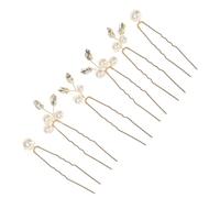Épingles à Cheveux de Mariée Perles, 6 Pièces, Alliage de Zinc | Or, Finition Soignée, Style Élégant pour Femmes et Filles, Mariage, Mise Facile