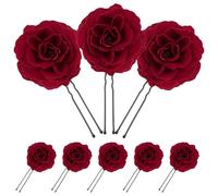 Épingles à Cheveux de Mariée Roses, Lot de 8, Flanelle Métal, U