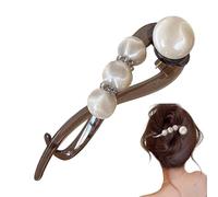 Épingles à cheveux de style français - Décoration de perles de pince à mâchoire antidérapante, épingles à cheveux pour femmes et filles Accessoire de coiffure - Pour femmes, grands-mères