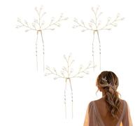 Épingles à cheveux décorées de perles pour mariage 3 Pièces Clip Mode