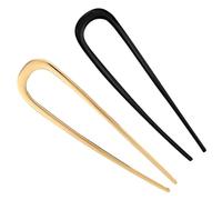 Épingles à cheveux en forme de U, 2 pièces, peignes latéraux en alliage de 5.5 pouces pour chignon, épingles coiffure noires et dorées, accessoires
