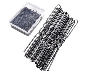 Épingles à cheveux en forme de U Hair Grips, Lot de 300 épingles à cheveux ondulées en forme de U, 5 cm de long, for femmes, filles, coiffeuses, avec boîte de rangement(5CM x 600PCS)