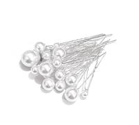 Épingles à cheveux en forme de U Hair Grips, Lot de 36 épingles à cheveux en perles, pinces de mariée dorées/argentées, for mariage, mariée et demoiselle d'honneur(Silver)