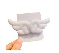 Épingles à cheveux en peluche super mignonnes pour enfants filles - Barrettes - Coiffe - Pinces à cheveux - Ornements (ange blanc une paire)