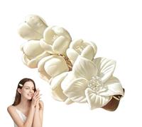 Épingles à cheveux florales décoratives,pince à cheveux florale blanche,Morceau de cheveux floral blanc de la fête des Mères | Coiffe florale décorative de luxe légère pour les filles