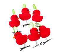 Épingles à cheveux pour enfants en forme de canard pour enfants - Motif feuille adorable des années 2000 - Coiffe rouge