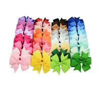 Épingles À Cheveux Pour Fille, 1 Ensemble = 40 Pièces, Ruban En Gros-Grain, Noeud Papillon, Accessoires Pour Nouveau-Né, Barrettes Pour Enfants