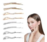 Épingles à Cheveux Strass, 8 Pièces Pinces à Cheveux Brillants, Pince à Cheveux, Barettes Cheveux Femme En Diaman