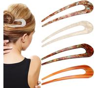 Épingles À Cheveux U Bâton, 4 Pièces Pique À Cheveux Femme Pic À Chignon Épingle À Cheveux En Forme De U Bâton De Cheveux Pince Chignon Française Épingles À Chignon Pour Femmes Filles