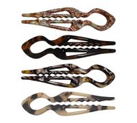Épingles à cheveux vintage en forme de U - Ensemble de quatre pièces, grandes pinces métalliques, conception antidérapante, accessoire capillaire classique | Ensemble d'épingles à cheveux, utilisation