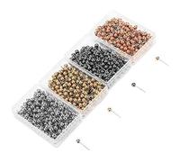 Épingles à coudre, 800pcs tête ronde couleurs assorties en plastique punaise droite perle tête goupilles pour la fabrication de bijoux bijoux composant outil de marquage