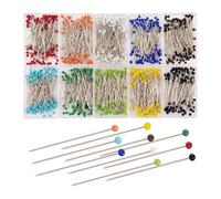Épingles à coudre boule de verre multicolore, épingles tête droites for Quilting, têtes perles, 100 pièces/boîte 38mm