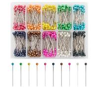 Épingles à coudre VAPKER 36 mm Lot de 1 000 pièces, épingles à tête perlée pour patchwork, épingles florales pour décoration florale, création, couture, 10 couleurs