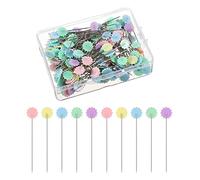 Épingles à Couture - 100 Pcs à Tête De Fleur Plate, Accessoires Décoratifs pour Quilting, Artisanat et Projets De Couture - Avec Boîte De Rangement