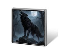 Épingles à épinglettes personnalisées en forme de loup hurlant féroce de 2,5 cm pour costumes, broches drôles pour hommes et femmes, badges vintage pour sacs, vestes, sacs à dos, chapeaux, collection