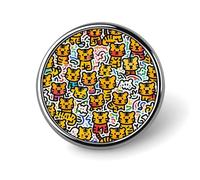 Épingles à épinglettes vintage en forme de petit tigre de 2,5 cm pour costumes et costumes, pour hommes, femmes, badges vintage pour sacs, vestes, sacs à dos, chapeaux, collection cadeaux, ronds