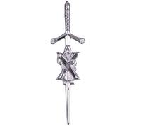 Épingles à kilt pour homme - Finition argent 10 cm - Nœud celtique en tourbillon - Broche et broche pour femme en laiton massif traditionnel écossais, 10cm, Laiton