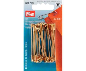 Epingles à nourrice en laiton 57 mm - 12 pièces