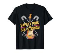 Épingles à nourrice et Six Cordes Punk Rock Musique T-Shirt