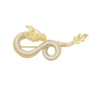 Épingles à poitrine sur le thème du zodiaque sur le thème du dragon chinois pour le Nouvel An - Broche décorative pour fête, costume, manteau, bijoux ethniques, taille unique, Comme décrit
