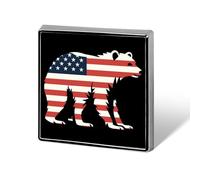 Épingles à revers carrées en métal représentant un ours de la République de Californie, drapeau américain, pour décoration de vêtements