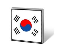 Épingles À Revers Personnalisées Avec Drapeaux De La République De Corée - Forme Carrée Ronde Ou En Cœur - Pour Homme Et Femme - Idéal Pour Un Mariage Un Discours Une Réunion Ou Une Fête
