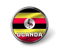Épingles À Revers Personnalisées En Forme De Cœur Carrée Ronde Ou Carrée Avec Drapeaux Nationaux De La République D'Ouganda Pour Hommes Et Femmes Pour Mariage Discours Réunions Fêtes