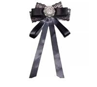 epingles à ruban Broches commémoratives noires à nœud papillon | Tissu dentelle cristal strass noeud papillon broches noeud papillon cravate for les funérailles et le deuil