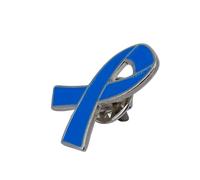 Épingles à Ruban Lot de 50 ou 100 épingles à revers en métal émaillé avec ruban bleu, produit de sensibilisation au cancer du côlon(100pcs-pack)