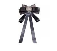 epingles à ruban Nouvelles broches noires à nœud papillon commémoratif | Broches de collier de broches de noeud papillon de strass en cristal de dentelle de tissu for les funérailles