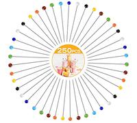 Épingles à Tête 250 Pièces, Couleurs Mélangée Sépingles à Coudre Verre à Boule Droite Piquer épingles, Ronde en Plastique et Points d'aiguille en Acier Appliquer pour Couturière Bijoux De Décoration