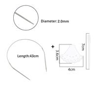 Épingles À Tisser Circulaires En Acier Inoxydable,1.6-4.8mm,Pour Bricolage,Longueur 43-120cm - Type 2.0mm-43cm