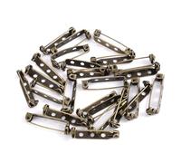 Épingles à vêtements, 30 Pièces/lot 20 25 32mm Double Broche Pince Broches De Base Vierges for Bricolage Bijoux Faisant Des Fournitures(Bronze,32mm-30pcs)