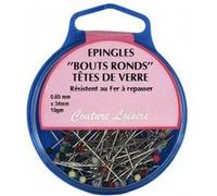 Epingles bouts ronds têtes de verre ±95 pièces 10g 34 x 0,65 mm - Distrifil(...) - G