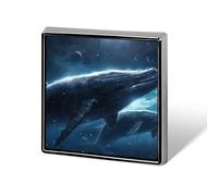Épingles carrées en métal avec baleines voyageant dans l'espace - Badge carré pour sacs à dos ou revers - Accessoire de Saint-Valentin - 1,8 x 1,8 cm - Aluminium et alliage d'aluminium