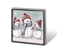 Épingles carrées en métal avec bonhomme de neige imprimé pour sacs à dos ou revers, épingle de Saint-Valentin, accessoire de revers, 1,8 x 1,8 cm, aluminium, alliage d'aluminium