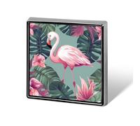 Épingles carrées en métal avec feuilles tropicales et flamant rose pour sacs à dos ou revers, épingle de Saint-Valentin, accessoire de revers, 1,8 x 1,8 cm, aluminium, alliage d'aluminium